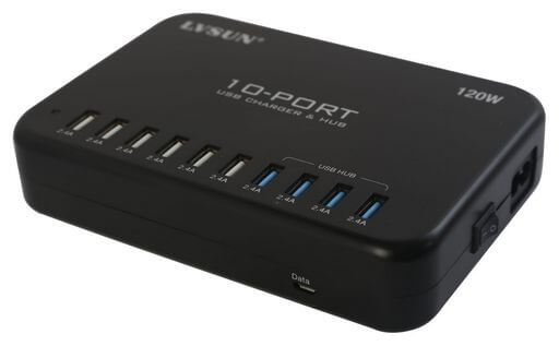 10 x USB Port High Speed Intelligent Charging Station 120W