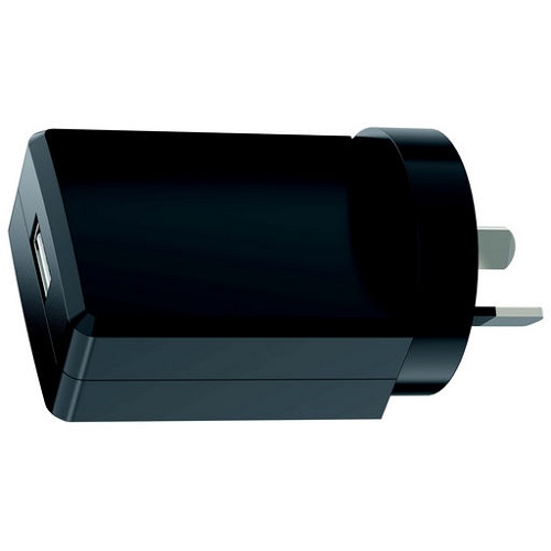 12W USB A Mains Charger Black