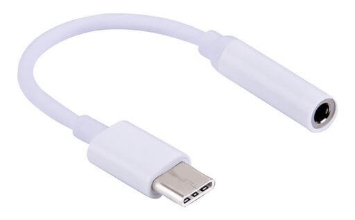 USB Type-C T0 3.5mm Audio Adaptor White
