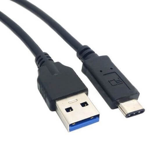 USB Type-C USB Type A Data Cable 1 Metre Black