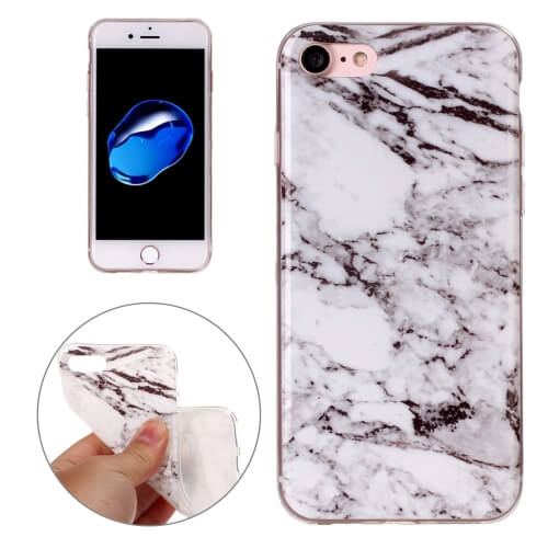 iPhone 8 Marble Pattern TPU Case White